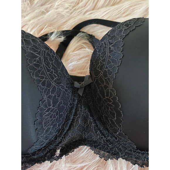 Victoria's Secret Multiway Balconette Bra 36DD Dream Angels Black Pink Lace NEW - Picture 2 of 10